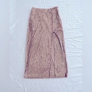 NWT Free people rose gold sequin skirt